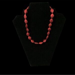 HANDCRAFTED RED BEADED NECKLACE VALENTINE JEWELRY COSTUME JEWELRY